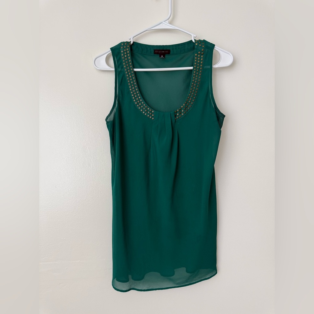 Willi Smith Green Studded Tank Top
